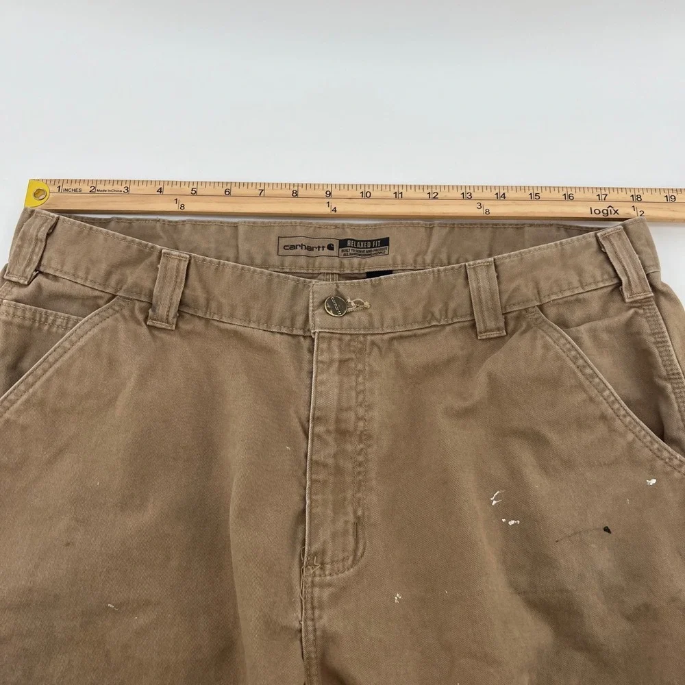Carhartt B324-DKH Relaxed Fit Utility Work Pants Khaki Mens‎ 38x30 Distressed